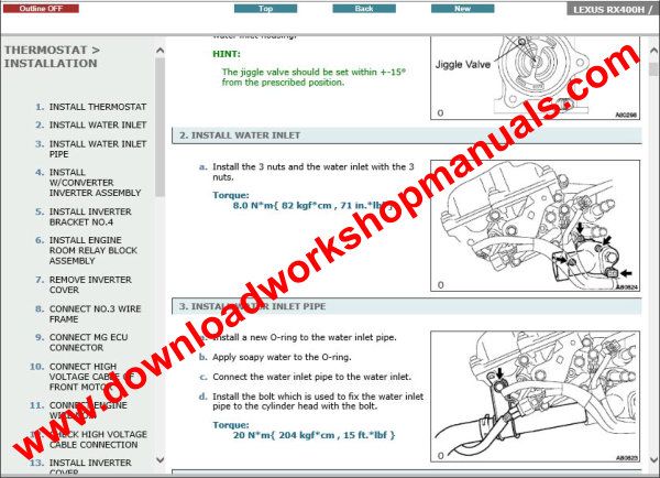 Lexus RX 400 workshop manual